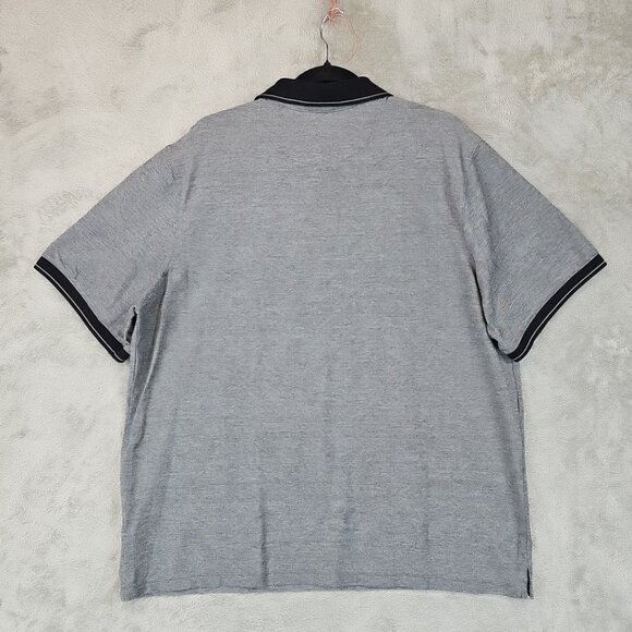 Buffalo David Bitton Polo Shirt Mens XXL Heather Gray/Black Trim Short Sleeve - Picture 9 of 9